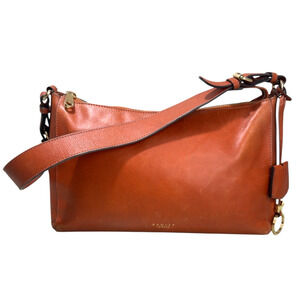 Radley Saddle Dukes Place Zip Top Shoulder Bag Brown Gold Tone Hardware